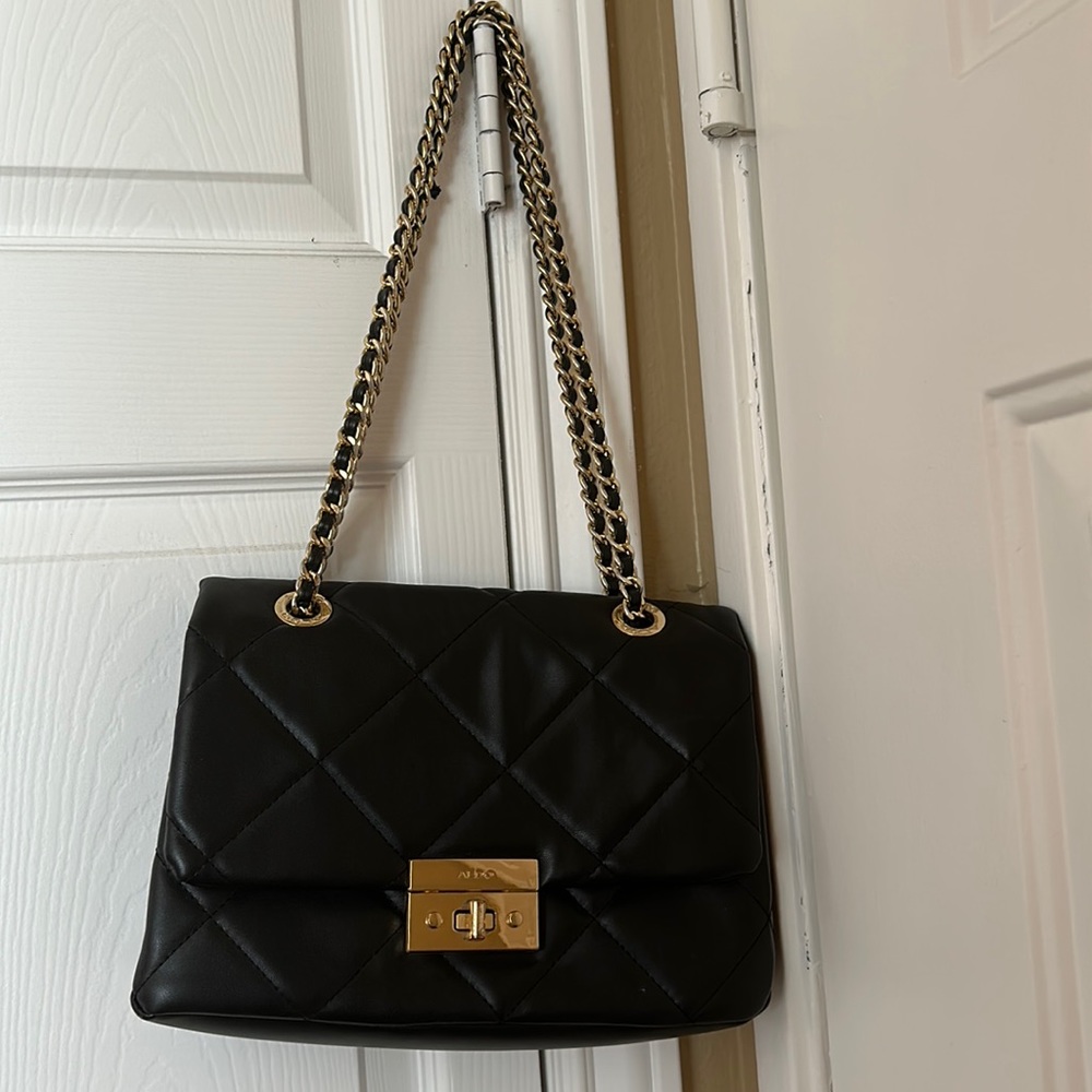 Aldo black quilted cross body